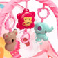Pink Baby Bouncer Chair with Vibrations & Hanging Toys – Soft Padded Infant Seat with Safety Harness