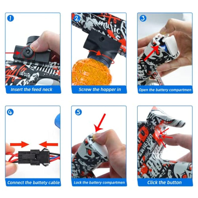 SMG Electric Gel Ball Blaster Toy Gun for Kids