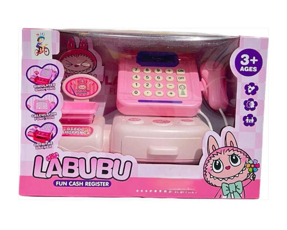 Labubu Kids Toy Cash Register with Scanner & Calculator – Pretend Play Grocery