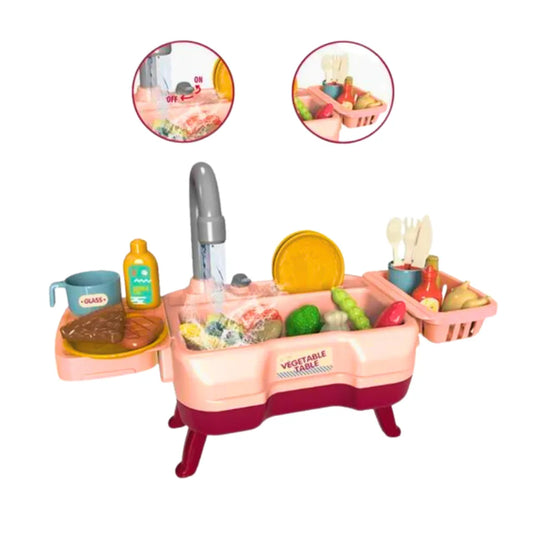 Mini Sink & Veggie Wash Station – Real Water Play for Toddlers