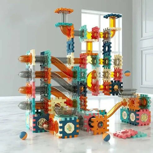 STEM Gear & Ball Track Set – Build, Roll & Learn Puzzle Blocks (98+ Pcs)