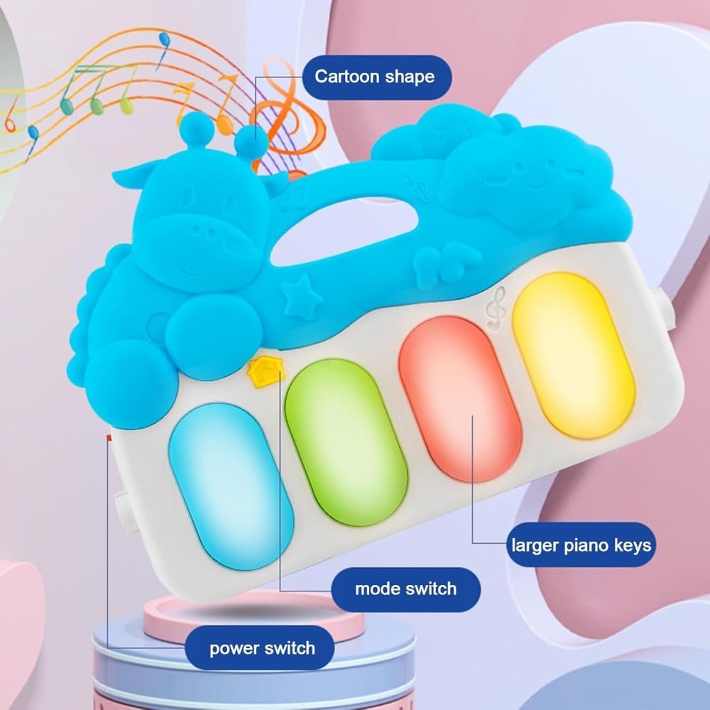 Baby Piano  Play Mat with Hanging Toys and Musical Features