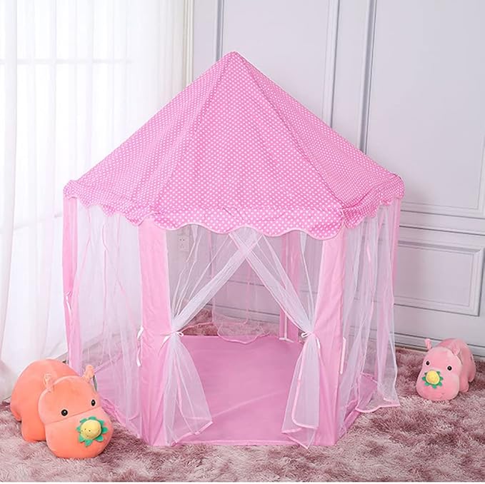 Pink Princess Castle Kids Play Tent, Children Playhouse