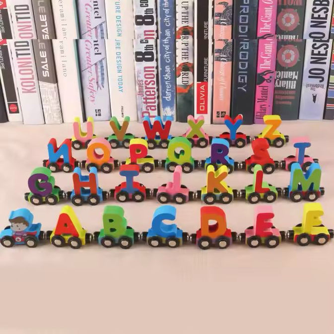 Wooden Magnetic Train with Numbers: Colorful Play & Learn