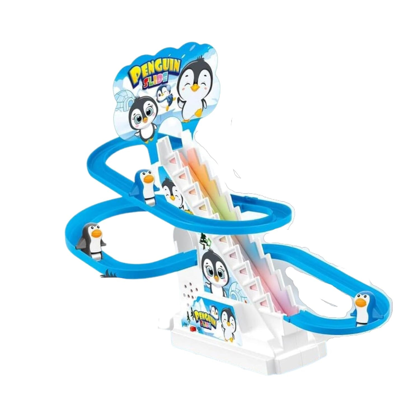 Penguin Slide Track Toy – Climbing Penguin Musical Toy with Lights (3 Penguins)