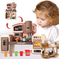 Kids Kitchen Playset with Fridge, Oven, Microwave & Food Trolley