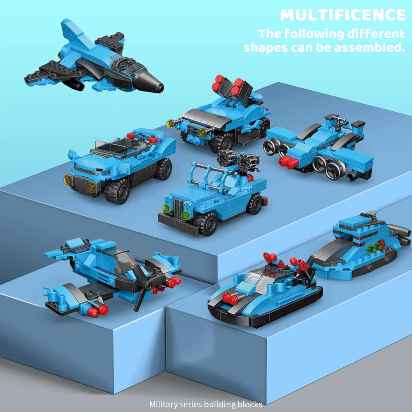 Military Helicopter Building Block Set – 727+ PCS, 13-in-1 Model Kit