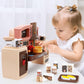 Kitchen Counter & Kitchenware Pretend Play Set – Interactive Toy Kitchen with Lights, Sound & Accessories (Fast Food Style)