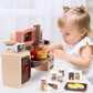 Kitchen Counter & Kitchenware Pretend Play Set – Interactive Toy Kitchen with Lights, Sound & Accessories (Fast Food Style)