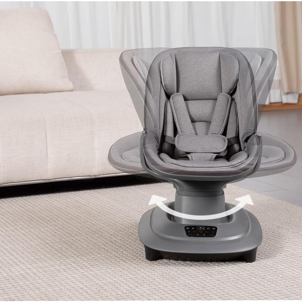 Multi-Motion Baby Cradle  – 360° Rotating Electric Rocker with Music & Mosquito Net