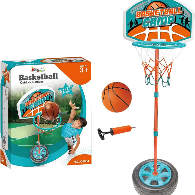 Metal Adjustable Kids Basketball Hoop Set with Ball & Pump – Indoor & Outdoor Sports Toy (Ages 3+)