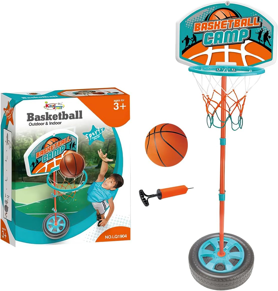 Metal Adjustable Kids Basketball Hoop Set with Ball & Pump – Indoor & Outdoor Sports Toy (Ages 3+)