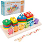 Wooden Shape Sorter Stacking Toy - Educational Magnetic Learning Toy
