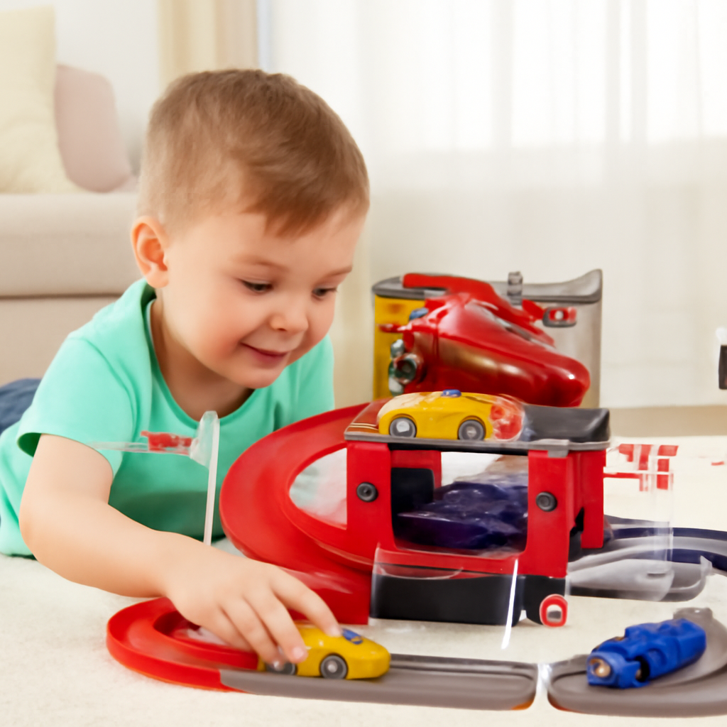 Racing Car Track Playset – 29-Piece Toy Set with Cars, Track, and Traffic Signs for Kids Ages 3+