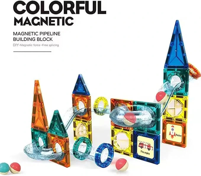 Colorful Magnetic Pipeline Building Blocks – 42 PCS DIY STEM Educational Toy Set