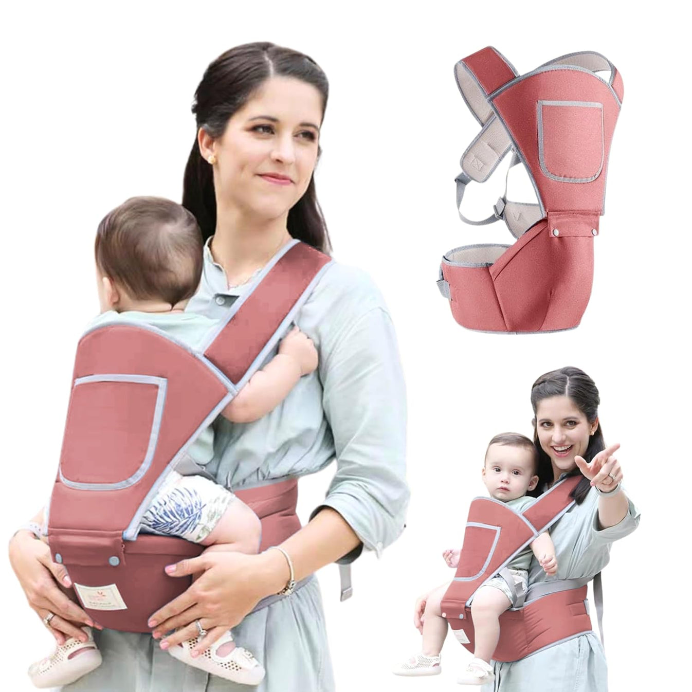 Baby Carrier with Detachable Hip Seat –  & Breathable Design | Newborn to Toddler Support