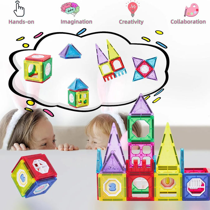 Colorful Magnetic Pipeline Building Blocks – 42 PCS DIY STEM Educational Toy Set