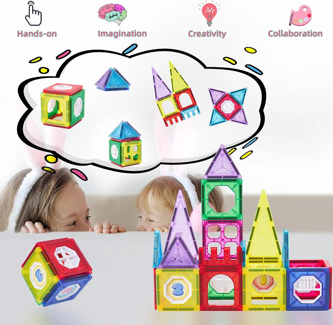 Colorful Magnetic Pipeline Building Blocks – 42 PCS DIY STEM Educational Toy Set