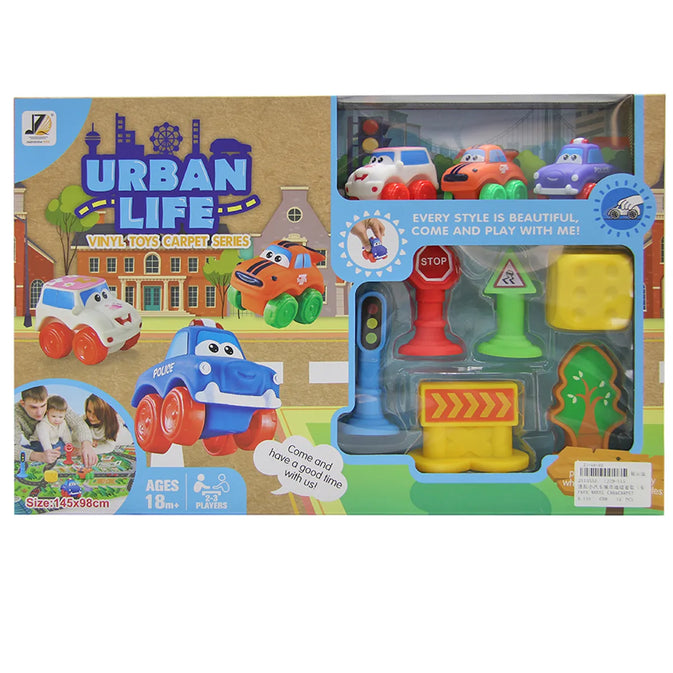 World Trip – Sliding Car Adventure with Play Mat with 3 cars
