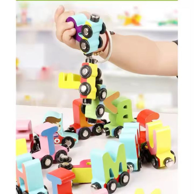 Wooden Magnetic Train with Numbers: Colorful Play & Learn