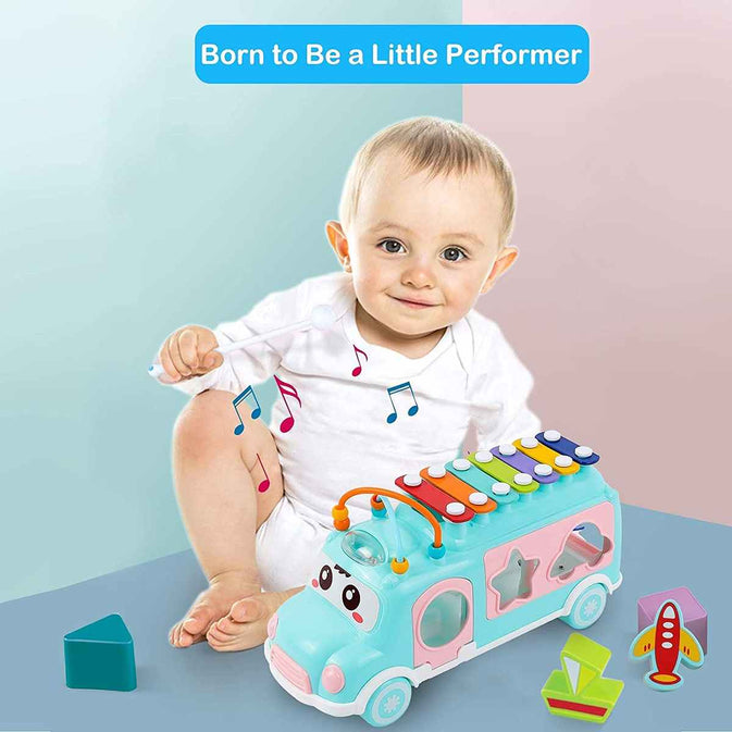 Music Bus Toy - Shape Sorter & Xylophone