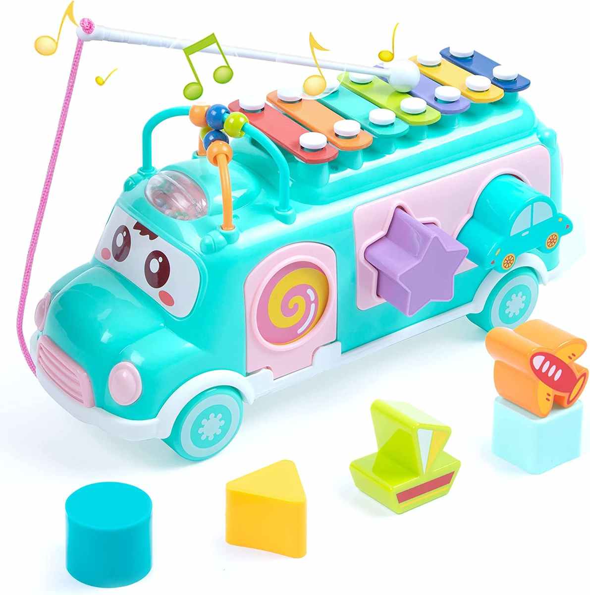 Music Bus Toy - Shape Sorter & Xylophone