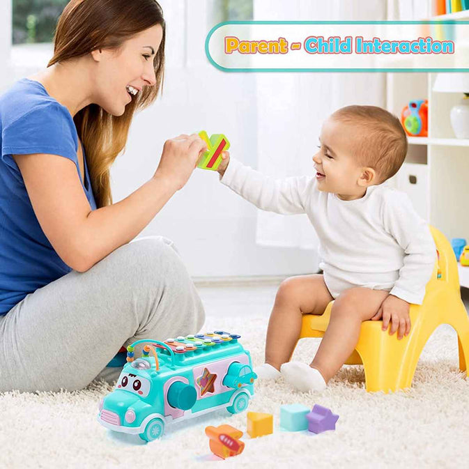 Music Bus Toy - Shape Sorter & Xylophone