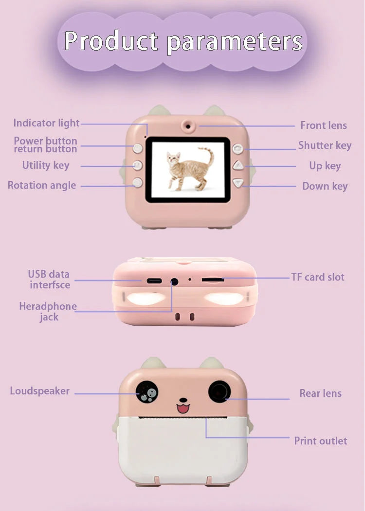 Kids Instant Print Camera  Fun & Portable for Children