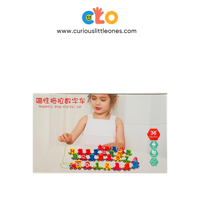 Wooden Magnetic Train with Numbers: Colorful Play & Learn