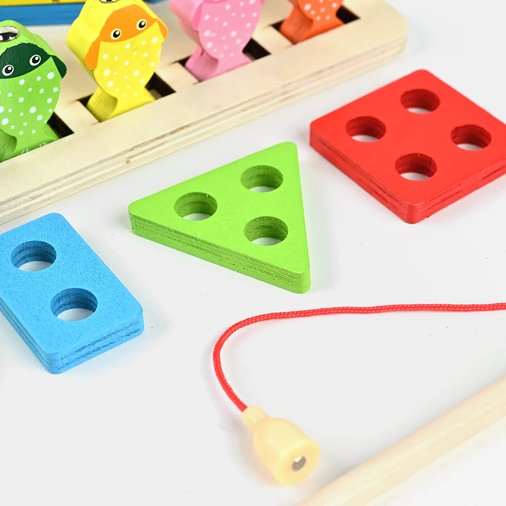 Wooden Shape Sorter Stacking Toy - Educational Magnetic Learning Toy