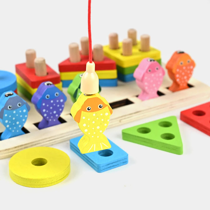 Wooden Shape Sorter Stacking Toy - Educational Magnetic Learning Toy