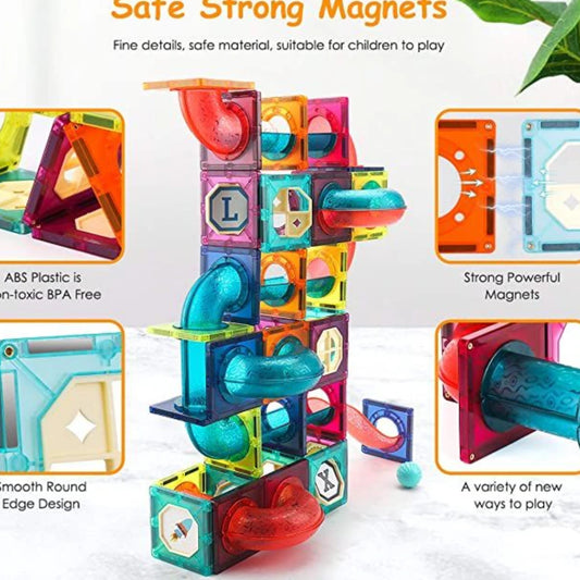 Colorful Magnetic Pipeline Building Blocks – 42 PCS DIY STEM Educational Toy Set
