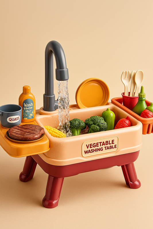 Mini Sink & Veggie Wash Station – Real Water Play for Toddlers