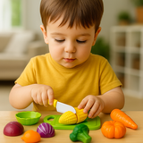 Vegetables Cutting Toy Set (15 Pcs) – Colorful Plastic Vegetables with Toy Knife (Ages 3+)