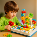 2 In 1 Magic Plate Puzzle Building Blocks 190 Pcs