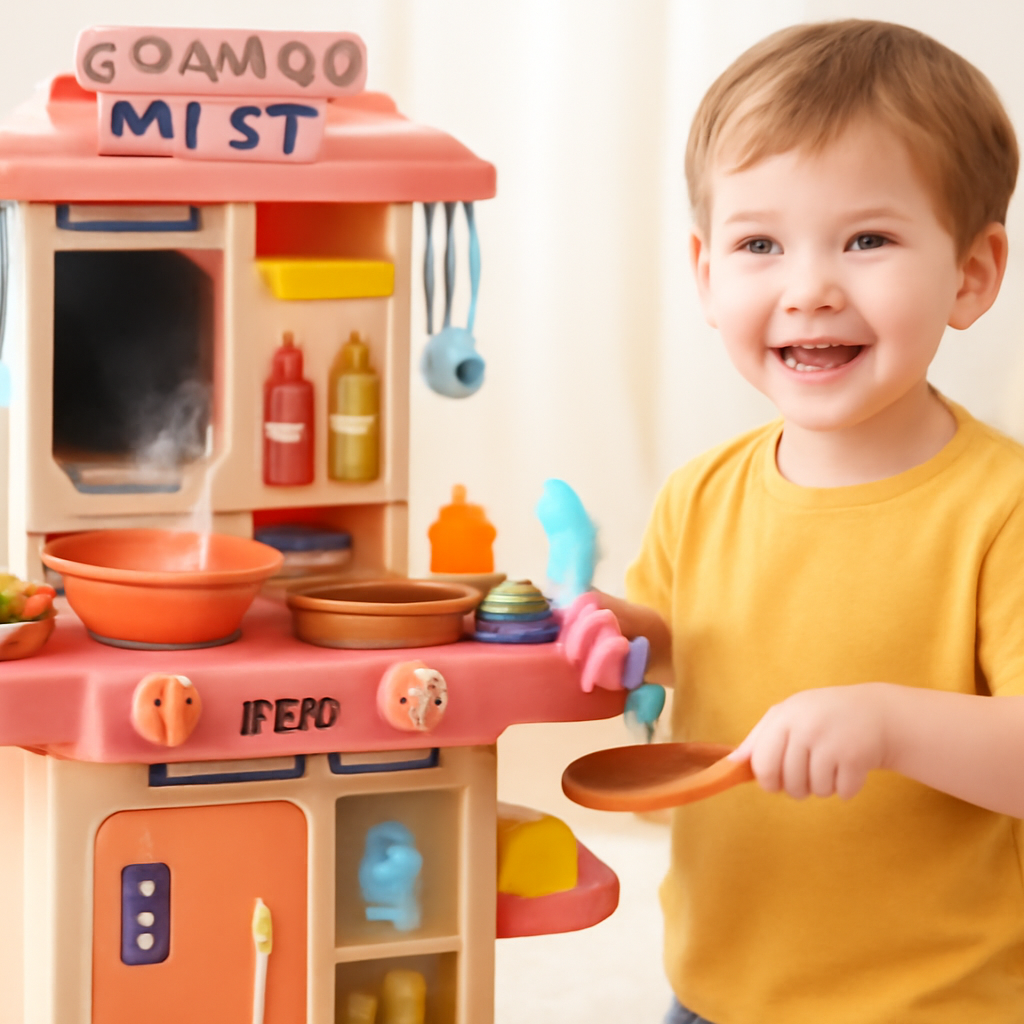 Steam & Spray Kitchen Set – Lights, Sound & 42 Pieces Pretend Play