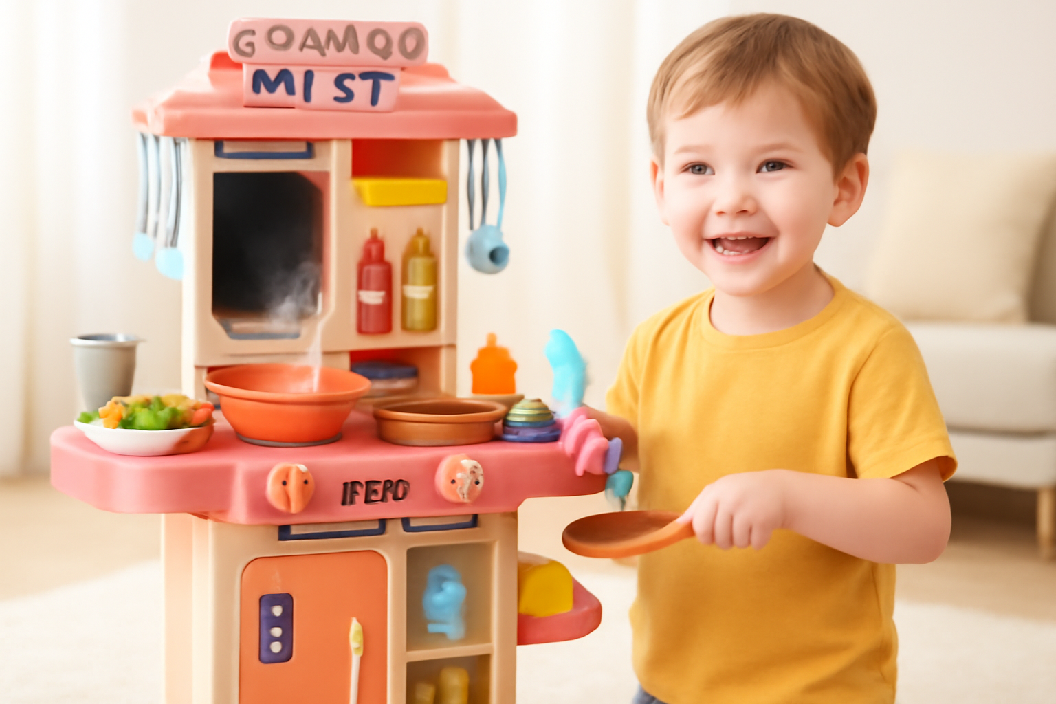 Steam & Spray Kitchen Set – Lights, Sound & 42 Pieces Pretend Play