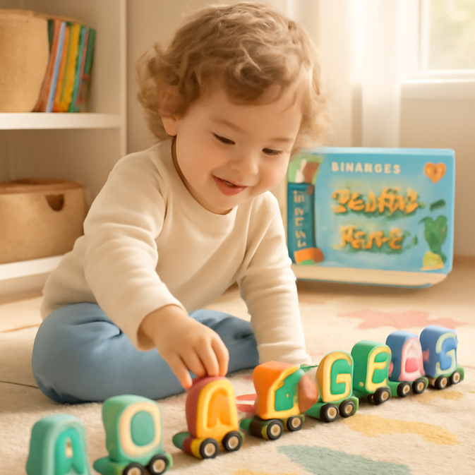 Wooden Magnetic Train with Numbers: Colorful Play & Learn
