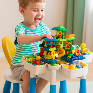 3-in-1 Building Block Table Set with Chair – 105 Pcs
