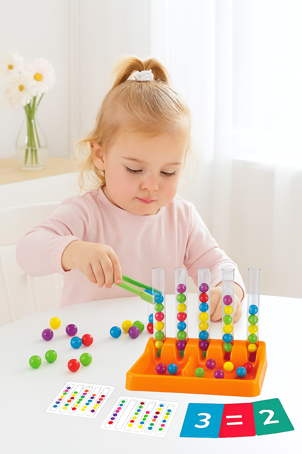 Beads Matching & Stacking Game Educational Skill Toy