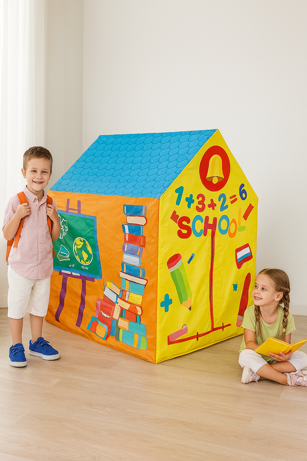 Interactive Pop-Up School House Tent – Educational Playhouse for Kids