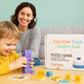 Wooden Expression Puzzle Blocks with Bell for Learning and Education - Colorful Emotion Building Cubes for Ages 3 and Up