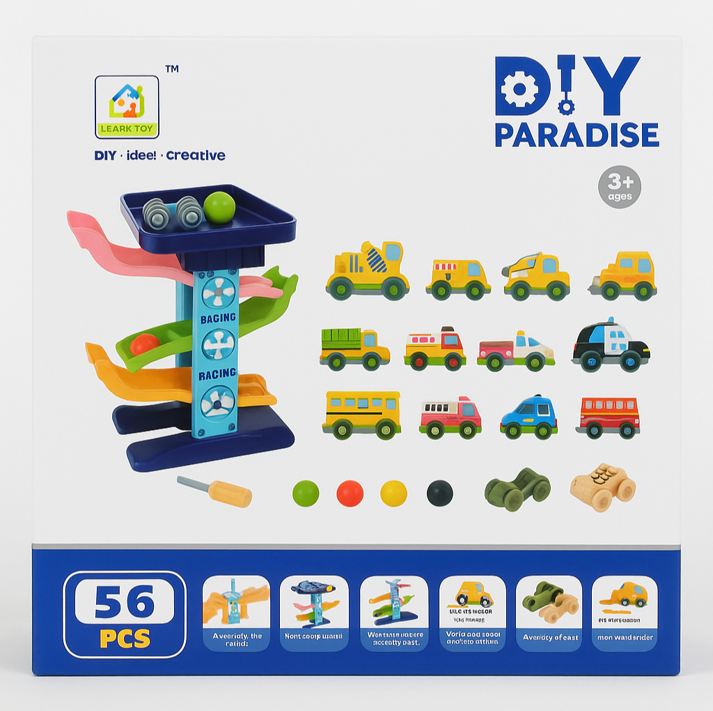 DIY Rolling Track Tower 56 Pcs Assembly Set