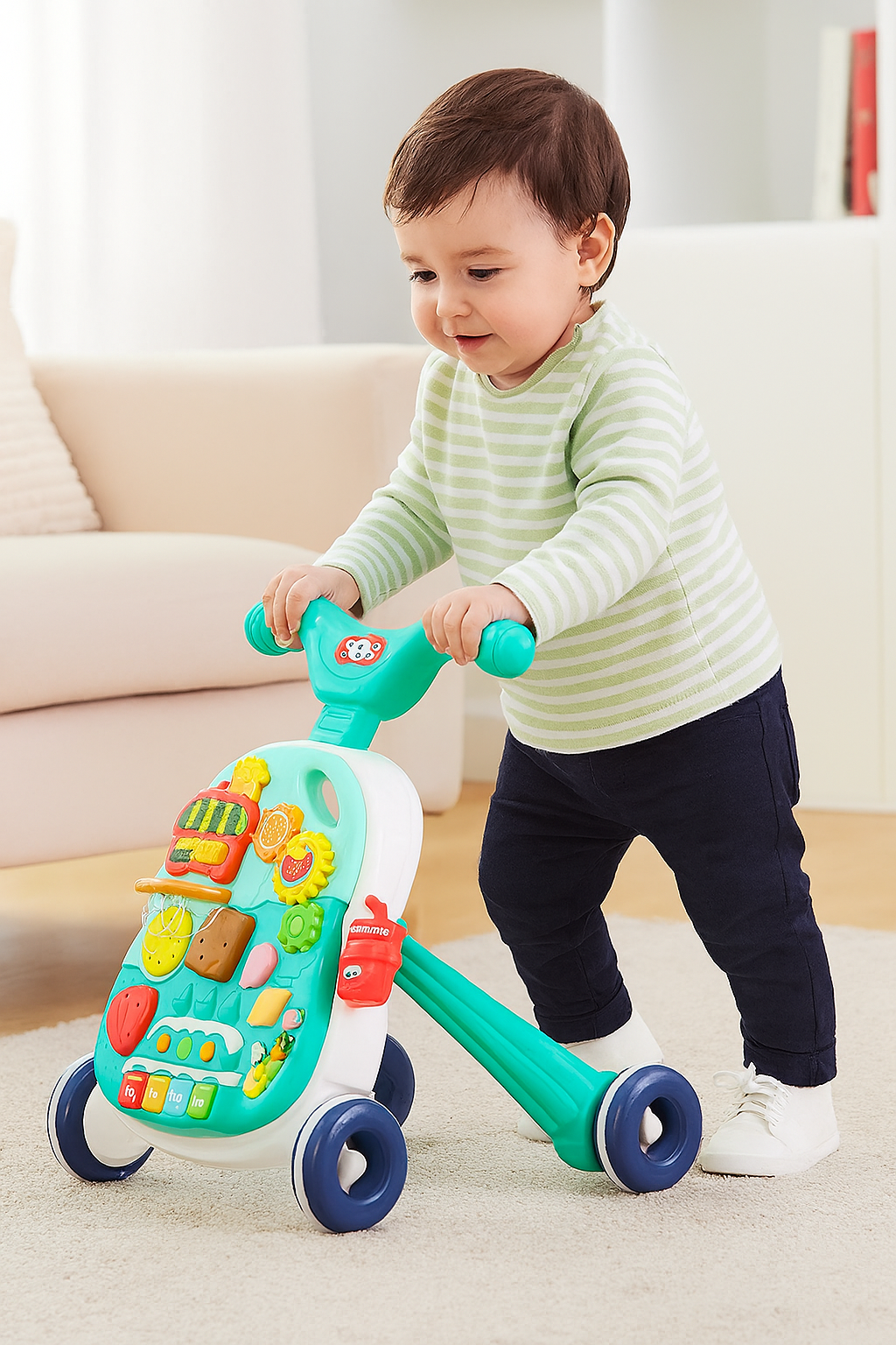 2-in-1 Baby Walker & Activity Table – Educational Toy for Early Learning (12M+)