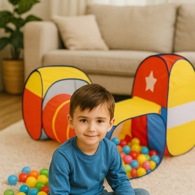 Colorful Kids Play Tent with Tunnel – Fun Indoor & Outdoor Activity Set for Toddlers