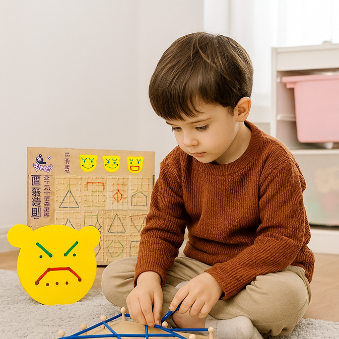 Smart Shapes Geo Board – Calm Play, Sharp Minds – Montessori Peg Toy