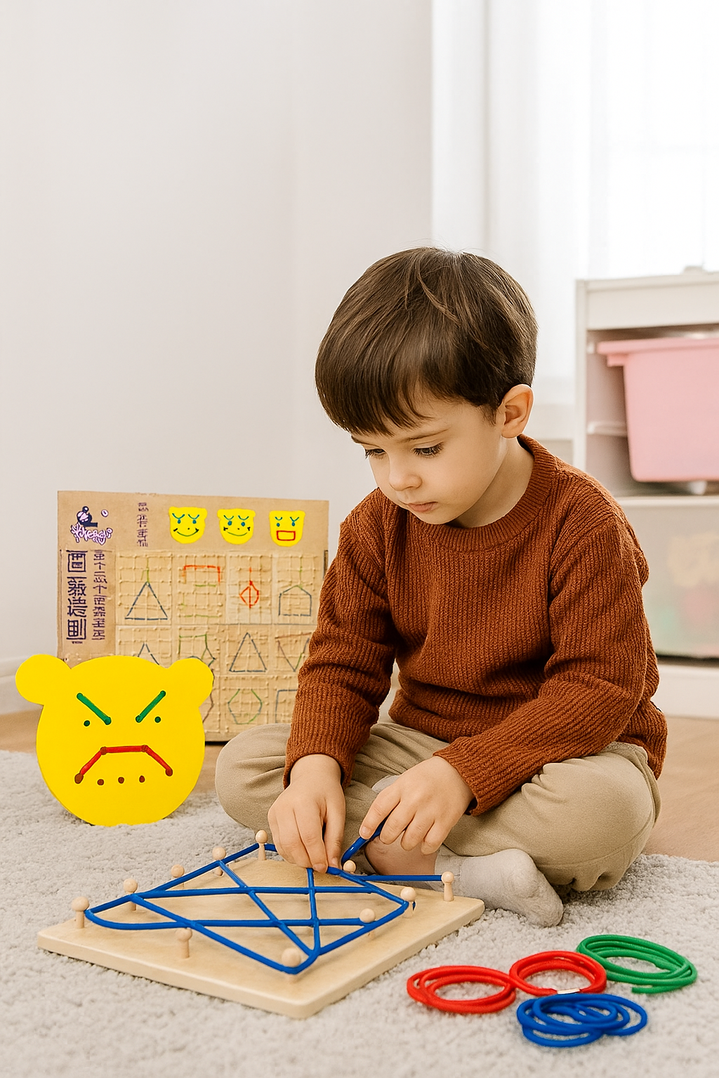 Smart Shapes Geo Board – Calm Play, Sharp Minds – Montessori Peg Toy