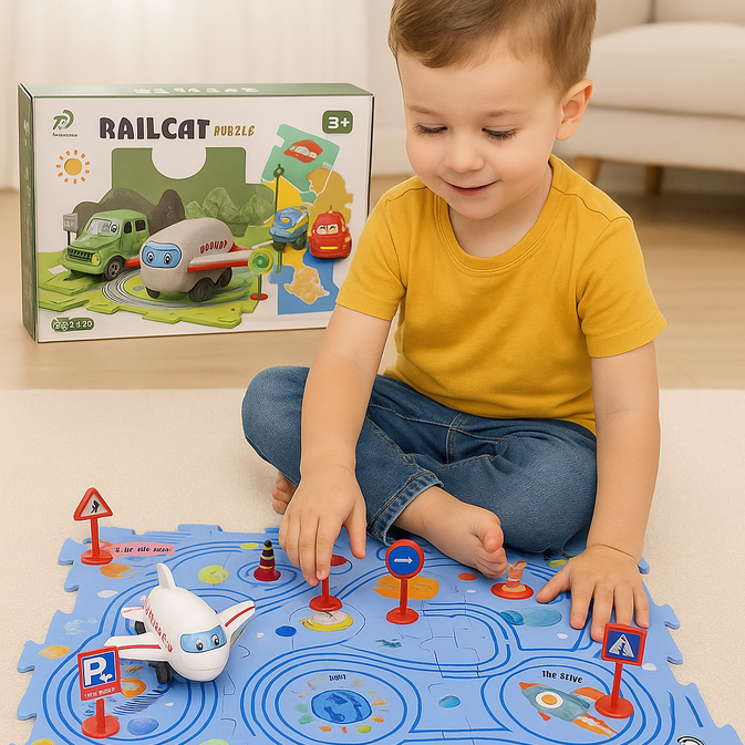 Rail Car Puzzle 25 Pcs Fun Learning Set