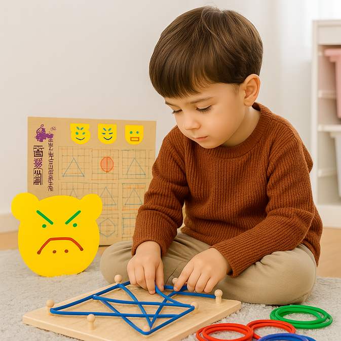 Smart Shapes Geo Board – Calm Play, Sharp Minds – Montessori Peg Toy