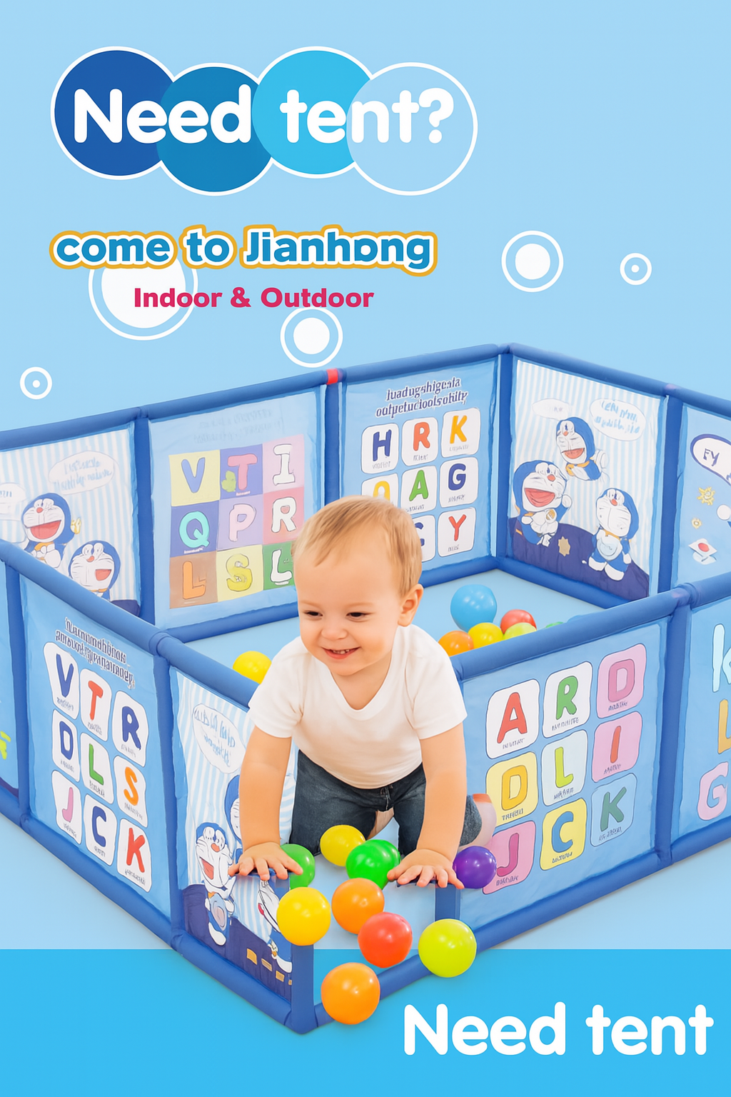 All-in-One Baby Playpen with Basketball & Football Net – Safe Indoor Playground for Active Toddlers